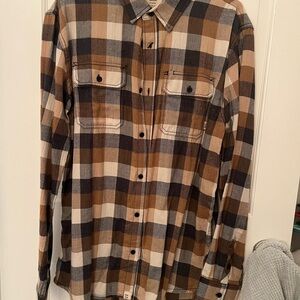 Vans Brown and Cream Plaid Shirt